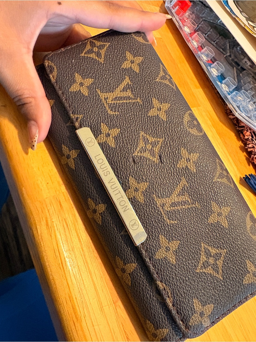 Monogram Canvas Brown and Gold Card Holder
